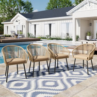 Outdoor Rattan Dining Chairs With Cushions by Alphamarts