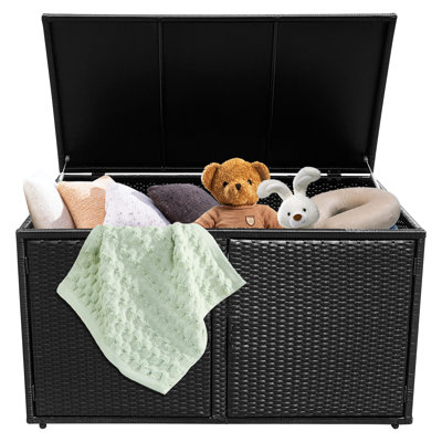 88 Gallon  Patio Rattan Storage Box,Brown by FORCLOVER