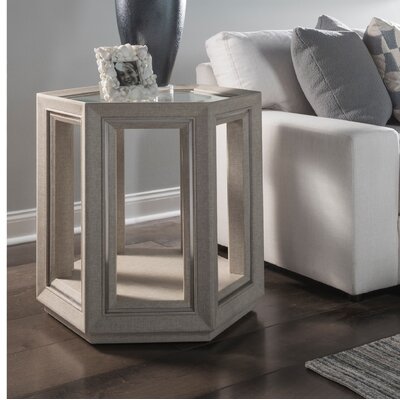 Signature Designs Zeitgeist Linen Hexagonal End Table by Artistica Home