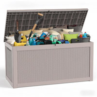 Decksplore 320 Gallons Water Resistant Resin Lockable Deck Box by Decksplore