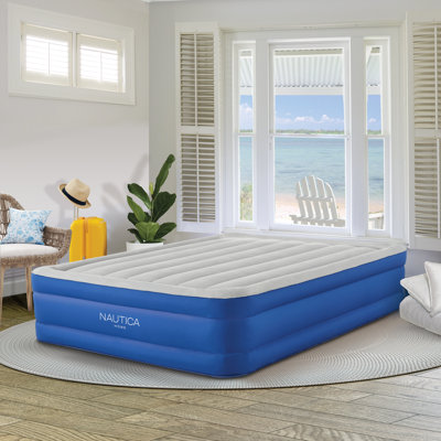 Nautica PlushAire Inflatable Air Mattress with Anti-leak Built-in Pump and Puncture Resistant Vinyl by Nautica