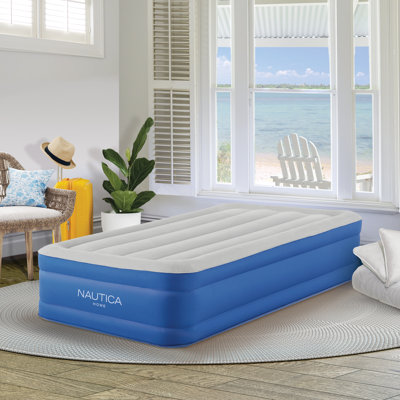 Nautica PlushAire Inflatable Air Mattress with Anti-leak Built-in Pump and Puncture Resistant Vinyl by Nautica