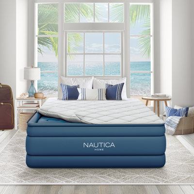 Nautica Cloud Supreme 20” Queen Inflatable Air Mattress, Built-in Pump, Puncture Resistant Vinyl by Nautica