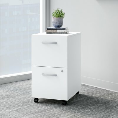 Easy Office 2 Drawer Mobile Vertical Filing Cabinet by Bush Business Furniture