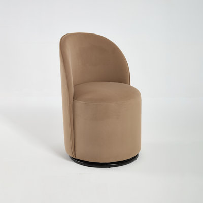 21.26" Wide Velvet Barrel Chair 360° Swivel Upholstered Seat by MAYEERTY