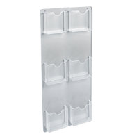 Six-Pocket Vertical Trifold Wall Mount Brochure Holder, 2-Pack by Azar Displays
