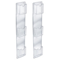 Three-Pocket Vertical Wall Mount Brochure Holder. Inside Dimension: 4.125"W, 2-Pack by Azar Displays