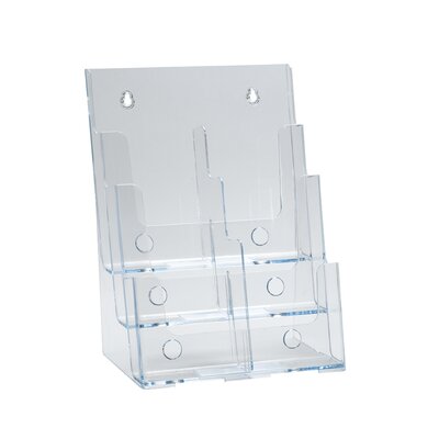 Three-Tier Six-Pocket Trifold Brochure Holder (Removable Divider) by Azar Displays