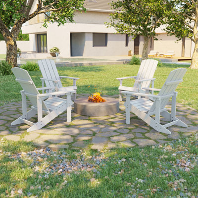 Patio Plastic Lightweight Adirondack Chair for Poolside Backyard Lawn by Bonosuki