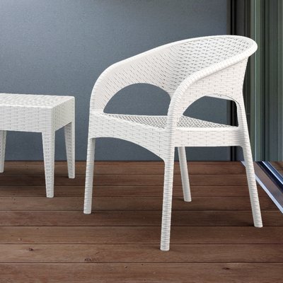 Tomosuke Stacking Patio Dining Arm Chair by Wildon Home