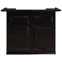 American Heritage Trenton Solid Wood Home Bar - Black Finish with Decorative Front Panels, Adjustable Shelves, Wine Glass Storage & Locking Cabinet by American Heritage