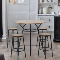 Industrial 5-piece Bar Table And Chairs Set by BESTCOSTY