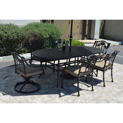 Maccharles 7 Piece Dining Set with Cushions