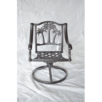 Maccharles Swivel Patio Dining Chair with Cushion by Bayou Breeze