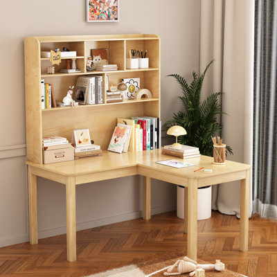 Kids Corner Desk Writing Desk Child Study Learning Desk With Bookself Hutch by BALANBO