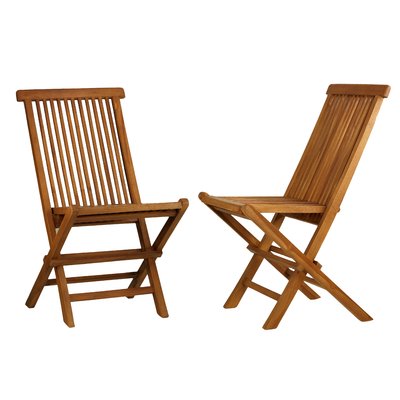 Pellerin Folding Teak Patio Dining Chair by Highland Dunes