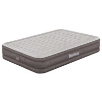 Bestway: Tough Guard 14" Air Mattress - Queen - Built-in A/C Pump, Inflatable Indoor Airbed, Wave Beam Construction, Storage Carry Bag, Luxe Surface by Bestway