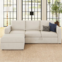 Rafael L Shaped Sofa Pull Out Sofa Bed Convertible Modular Sectional Couch Sleeper For Apartment by Ebern Designs