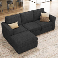 Rafael L Shaped Sofa Pull Out Sofa Bed Convertible Modular Sectional Couch Sleeper For Apartment