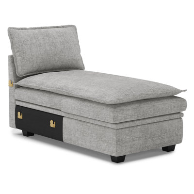 Luna Chenille Storage Chaise For Modular Sectional Sofa by Latitude Run