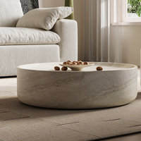 High-end cave stone round creative tea table by Bkoksety