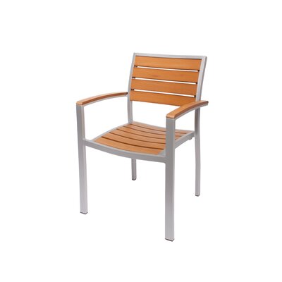 Largo Stacking Teak Restaurant Patio Dining Chair by BFM Seating