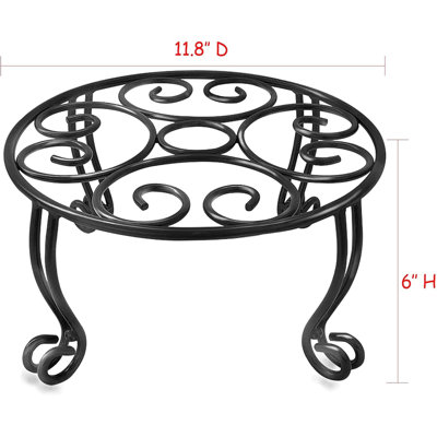 Metal Outdoor Plant Stand 11.8IN Diameter Heavy Duty Plant Pot Stands for Indoor by World Menagerie