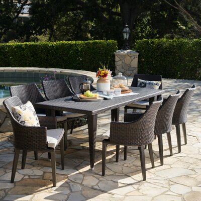 Aydogan Rectangular 8 - Person 73.5" Long Dining Set with Cushions