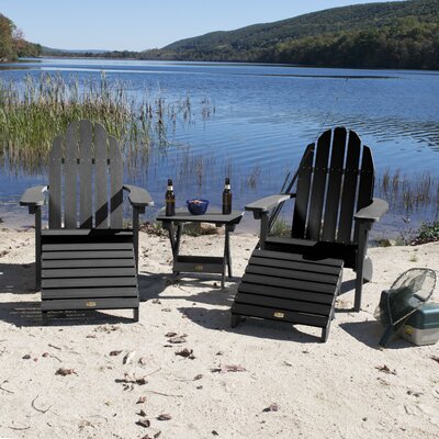 Milaca Plastic Adirondack Chair with Ottoman by Highland Dunes