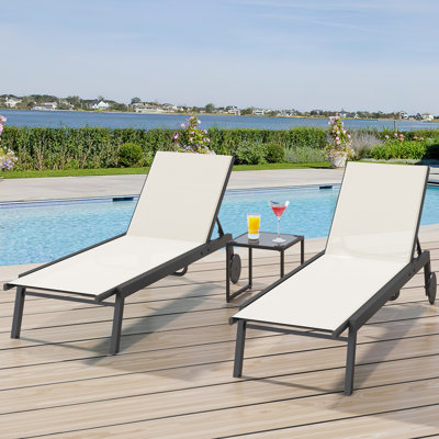 Outdoor Lounge With Side Table And Adjustable Back(set of 2 with Table) by Balconera