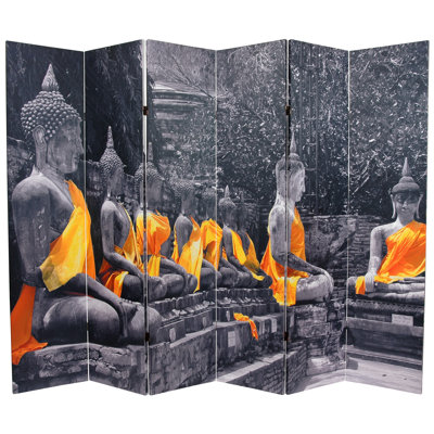 Buddha Art Canvas Folding Room Divider by East Urban Home