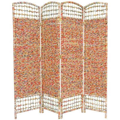 Diago Recycled Newspaper Folding Room Divider by Bungalow Rose