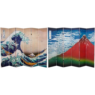 77.49" W x 71" H 6- Panel Folding Room Divider