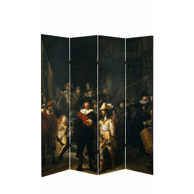 Sarratt 51.66" W x 71" H 4- Panel Folding Room Divider by Bloomsbury Market
