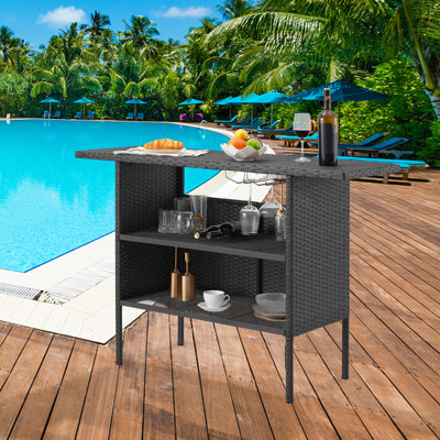 Wicker Bar Table by HOMHUM