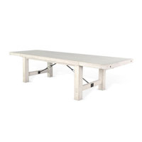 Rena Dining Table, 2 Extension Leaf, 86-122 Inch Mahogany Wood by Benjara