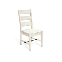 Rena Dining Chair Set Of 2, Ladderback, Mahogany Wood by Benjara