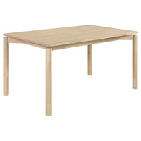 Rida Dining Table, Rich Hardwood, Rectangular 59 Inch Top by Benjara