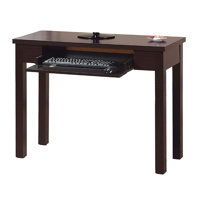 Computer Desk, Flip-Down Keyboard Drawer, 39 Inch, Red Cocoa Brown by Benjara