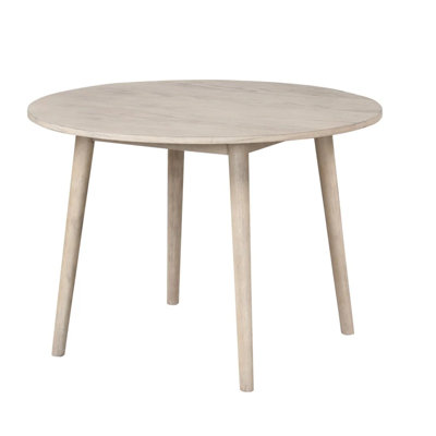 Yely Round Dining Table, Shaker-Style Legs, Rubberwood, 42 Inch by Benjara