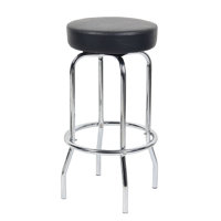 Multi Functional Stool With Chrome Legs And Black Molded Foam Seat by Benjara