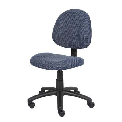 Jea Swivel Posture Chair, Contoured Seat And Back, Tweed, Wheels by Benjara