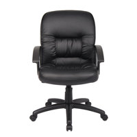 Mala Mid Back Office Chair, Black , Rolling Base, Tilt Lock by Benjara