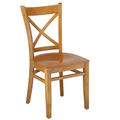 Wanamaker Solid Wood Cross Back Side Chair by Charlton Home