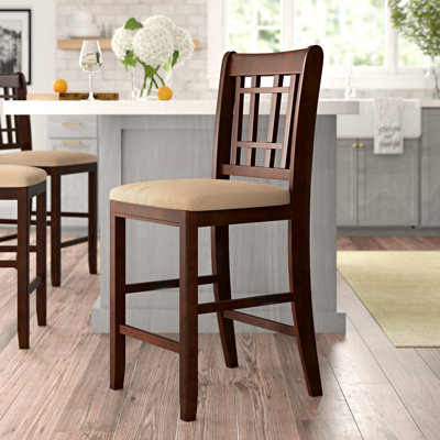 Georgenia Armless Counter Height Solid Wood Dining Chair by Charlton Home