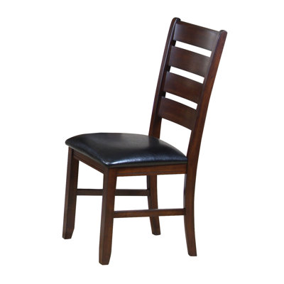 Edwa Upholstered Ladder back Side chair in Black by Red Barrel Studio