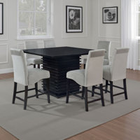 Pedestal Dining Set in Gray and Black by A&J Homes Studio