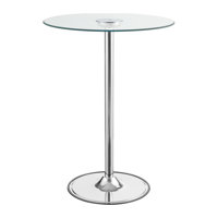 Round Bar Table with LED Light in Clear and Silver by A&J Homes Studio
