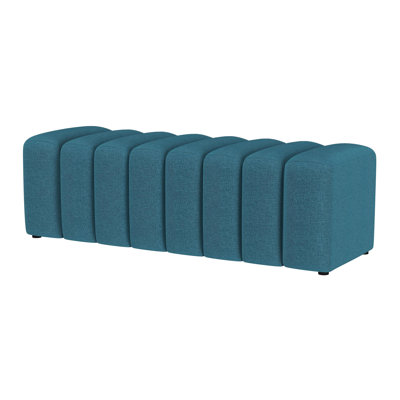 Fabric Upholstered Tufted Accent Bench Charcoal by Latitude Run