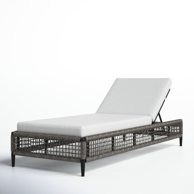 Scotia Outdoor Patio Adjustable Chaise Lounge Chair In Aluminum With Grey Rope And Cushions by Joss & Main